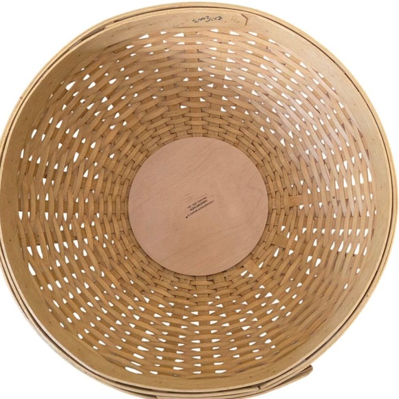 Longaberger Nesting Baskets Set of 2 Round Handwoven 2003 with Lids & Protectors - Picture 8 of 16